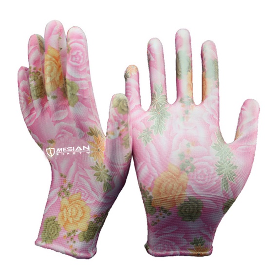 MS100-PA1PG13 Printed Polyester PU Gloves