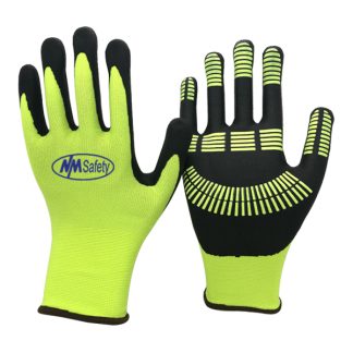 Sample - MS500AB2HG15 Nylon & Spandex Knitted Liner Micro-foam Nitrile Gloves Nitrile Striped