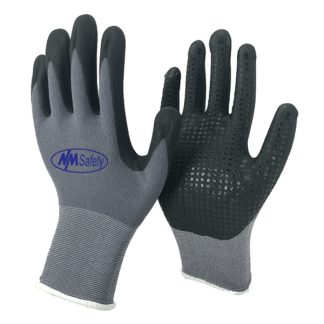 MS500AB5PG15 Nylon & Spandex Knitted Liner Micro-foam Nitrile Palm Coated Gloves Nitrile Dots