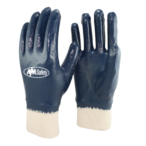 MS500NB1FG13 Blue Smooth Nitrile Fully Coated Gloves