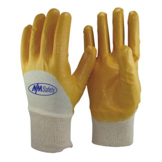 MS500NB2HG15 Knitted Liner Blue Nitrile Half Coated Palm Gloves